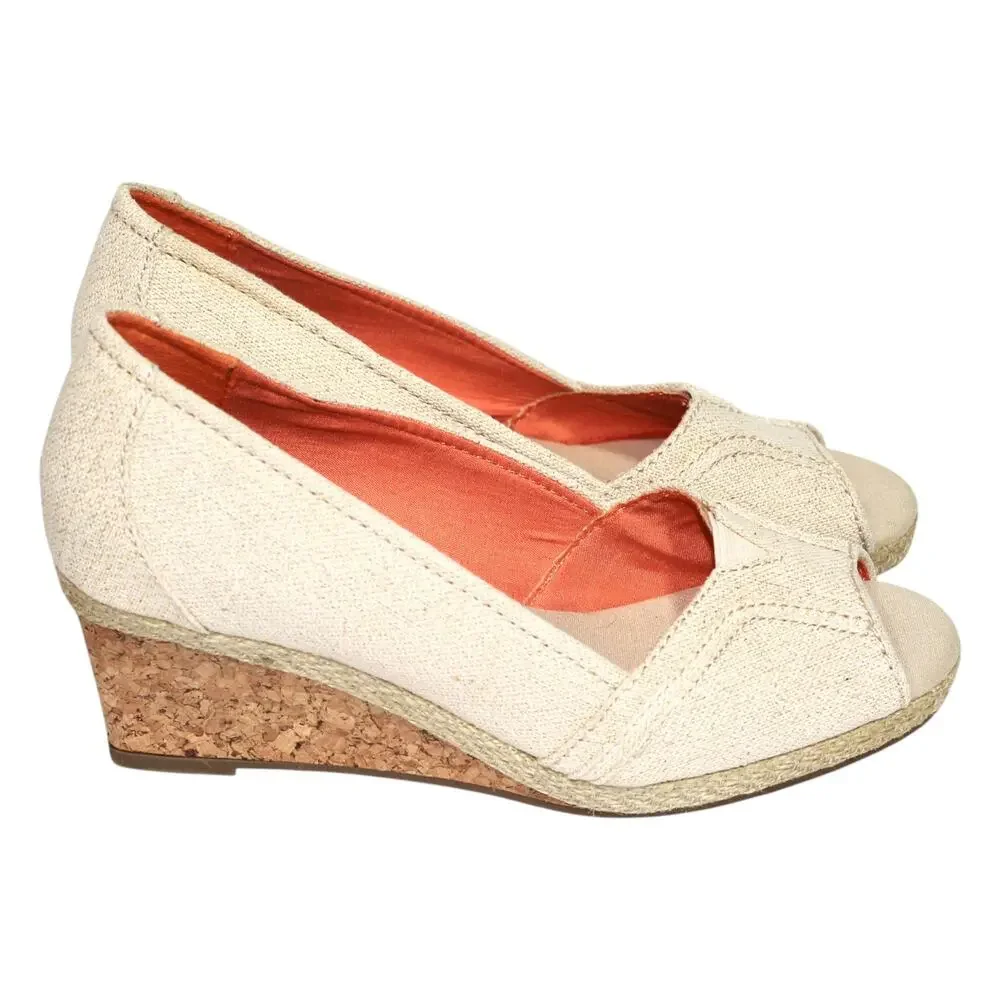 Sonoma Beige Wedge Sandals Size 8.5